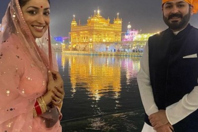 यमी गौतम -सीक्रेट  वेडिंग के बाद पहली बार पति आदित्य धर के साथ दिखाई दीं यामी गौतम, गोल्डन टेम्पल में माथा टेका