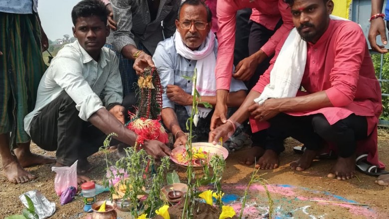 रुहा गौठान में विधि - विधान से की गई गोवर्धन पूजा