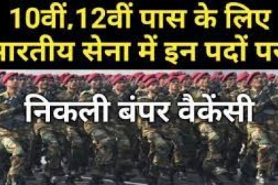 10वीं-12वीं पास युवाओं के लिए भारतीय सेना में नौकरी जल्द करें आवेदन