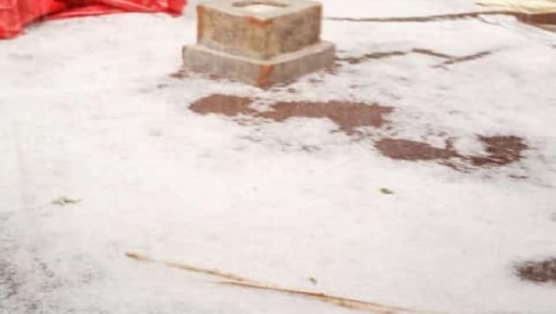 गांवों में बारिश के साथ गिरे ओले,