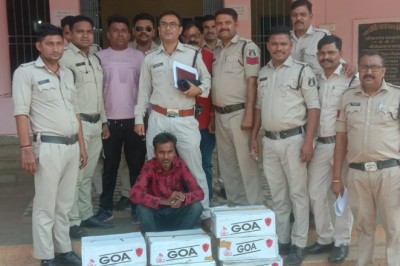 10 पेटी अंग्रेजी गोवा शराब के साथ एक आरोपी गिरफ्तार,