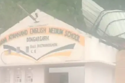 डोंगरगढ़ में आंधी से निर्माणाधीन 2 करोड़ रुपए के स्कूल भवन की उड़ी छत