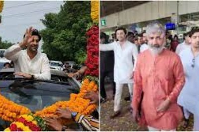 अपकमिंग फिल्म Brahmastra के प्रमोशन के लिए विशाखापट्टनम पहुंचे Ranbir Kapoor, फूलों से लदी एक्टर की गाड़ी…