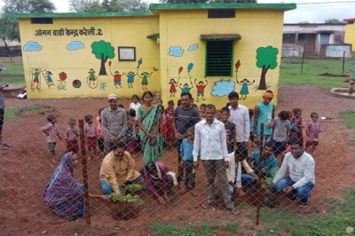धमधा  : ग्राम पंचायत करेली  में वृक्षारोपण का कार्य संपन्न
