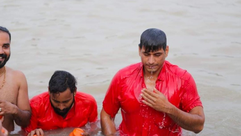 विधायक देवेंद्र यादव ने दुर्ग शिवनाथ नदी से देवबलोदा तक कावड़ यात्रा
