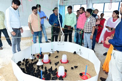 वनांचल क्षेत्र भर्रीटोला संकुल में एनआरएलएम के नेशनल मिशन मैनेजर का भ्रमण