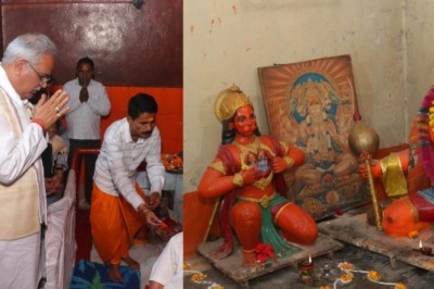 मुख्यमंत्री  भूपेश बघेल ने प्राचीन हनुमान मंदिर और सांई मंदिर में की पूजा अर्चना :