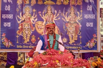 पंडित होमेंद्र प्रसाद दुबे ने गौ, गंगा ,गायत्री, गीता,तुलसी की महात्म्य कथा सुनाई :