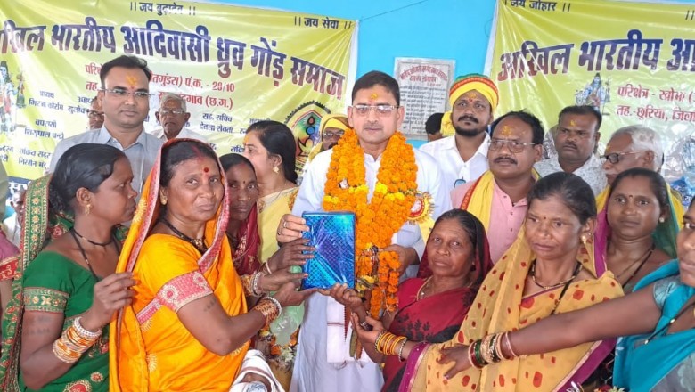 आदिवासी ध्रुव गोंड समाज द्वारा आयोजित नागरिक अभिनंदन आयोजन में नवाज खान का जोरदार स्वागत