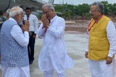 रायपुर सभास्‍थल पहुंचे मोदी, सीएम बघेल बोले- प्रभु श्रीराम के ननिहाल में पीएम का स्‍वागत...