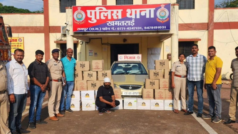 तस्कर समेत 14.50 लाख का मशरूका जब्त पंजाब से रायपुर आई थी अंग्रेजी शराब