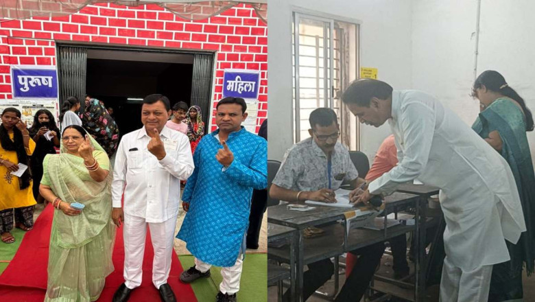 विकास उपाध्याय के वायरल मैसेज का किया पलटवार,उद्योग मंत्री लखनलाल और राजेश मूणत ने किया मतदान...