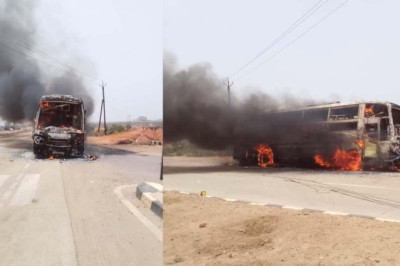 राजधानी के करीब हुआ बड़ा हादसा, 40 लोगों से भरी बस में लगी आग...