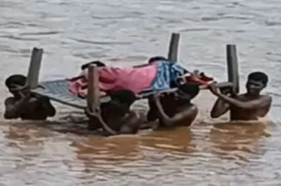 गर्भवती महिला को ग्रामीणों ने चारपाई से पार कराया नदी, सुरक्षित पहुंचाया स्वास्थ्य केंद्र …