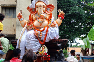 आज तालपुरी पारिजात के गणेश जी का विसर्जन