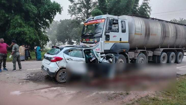 तेज रफ्तार कार और ऑइल टैंकर के बीच जोरदार भिड़ंत, सवार युवक और युवती की मौत, गाड़ी चलाना सीखने के दौरान हुआ हादसा...