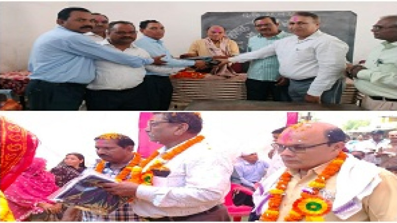 किरगी संकुल के सेवानिवृत्त शिक्षकों को विदाई दी गई...