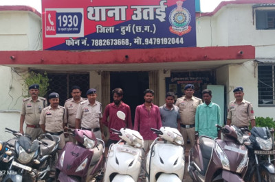 वाहन चोर गिरोह को पकड़ने में उतई पुलिस को मिली सफलता