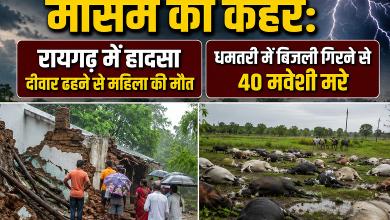 छत्तीसगढ़ में मौसम का कहर: रायगढ़ में हादसा, धमतरी में बिजली गिरने से 40 मवेशी मरे