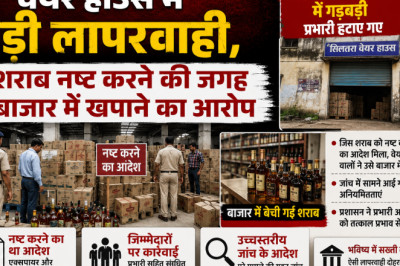 वेयर हाउस में बड़ी लापरवाही, शराब नष्ट करने की जगह बाजार में खपाने का आरोप