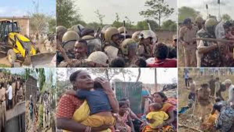 नकटी गांव में उजड़े आशियाने, खुले आसमान के नीचे गुजरी रात; विस्थापितों का आरोप—सुबह 4 बजे बिजली काटकर चला बुलडोजर, सांसद पर भी लगाए झूठ बोलने के आरोप