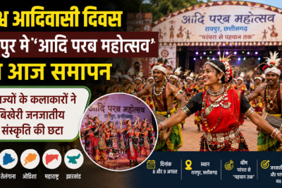 विश्व आदिवासी दिवस: रायपुर में ‘आदि परब महोत्सव’ का आज समापन, 5 राज्यों के कलाकारों ने बिखेरी जनजातीय संस्कृति की छटा...