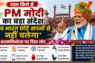 लाल किले से PM मोदी का बड़ा संदेश: ‘अब भारत छोटे सपनों से नहीं चलेगा’, आत्मनिर्भरता पर दिया जोर...