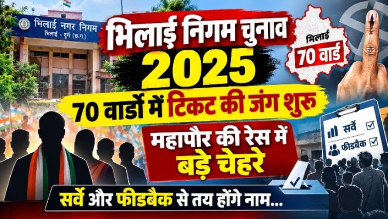 भिलाई निगम चुनाव 2025: 70 वार्डों में टिकट की जंग शुरू, महापौर की रेस में बड़े चेहरे, सर्वे और फीडबैक से तय होंगे नाम...