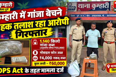 कुम्हारी में गांजा बेचने ग्राहक तलाश रहा आरोपी गिरफ्तार, 1.140 किलो गांजा समेत ,60 हजार की सामग्री जब्त...