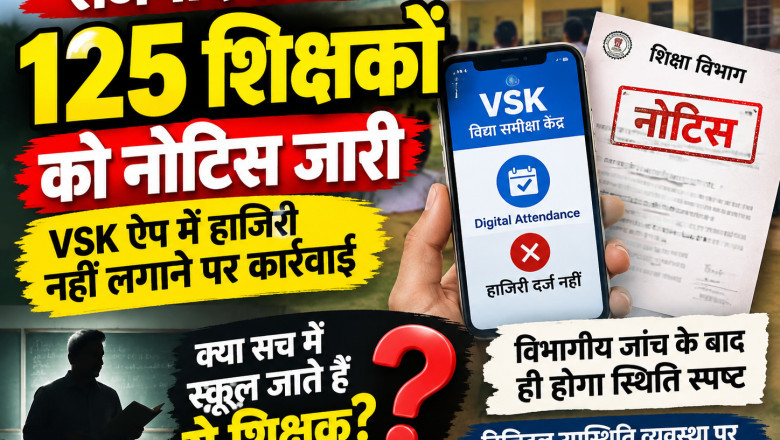 राजनांदगांव में 125 शिक्षकों को नोटिस जारी, VSK ऐप में हाजिरी नहीं लगाने पर विभाग की कार्रवाई।