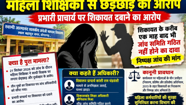 डोंगरगढ़ -स्वामी आत्मानंद स्कूल में महिला शिक्षिका से छेड़छाड़ का आरोप, प्रभारी प्राचार्य पर शिकायत दबाने का दावा।